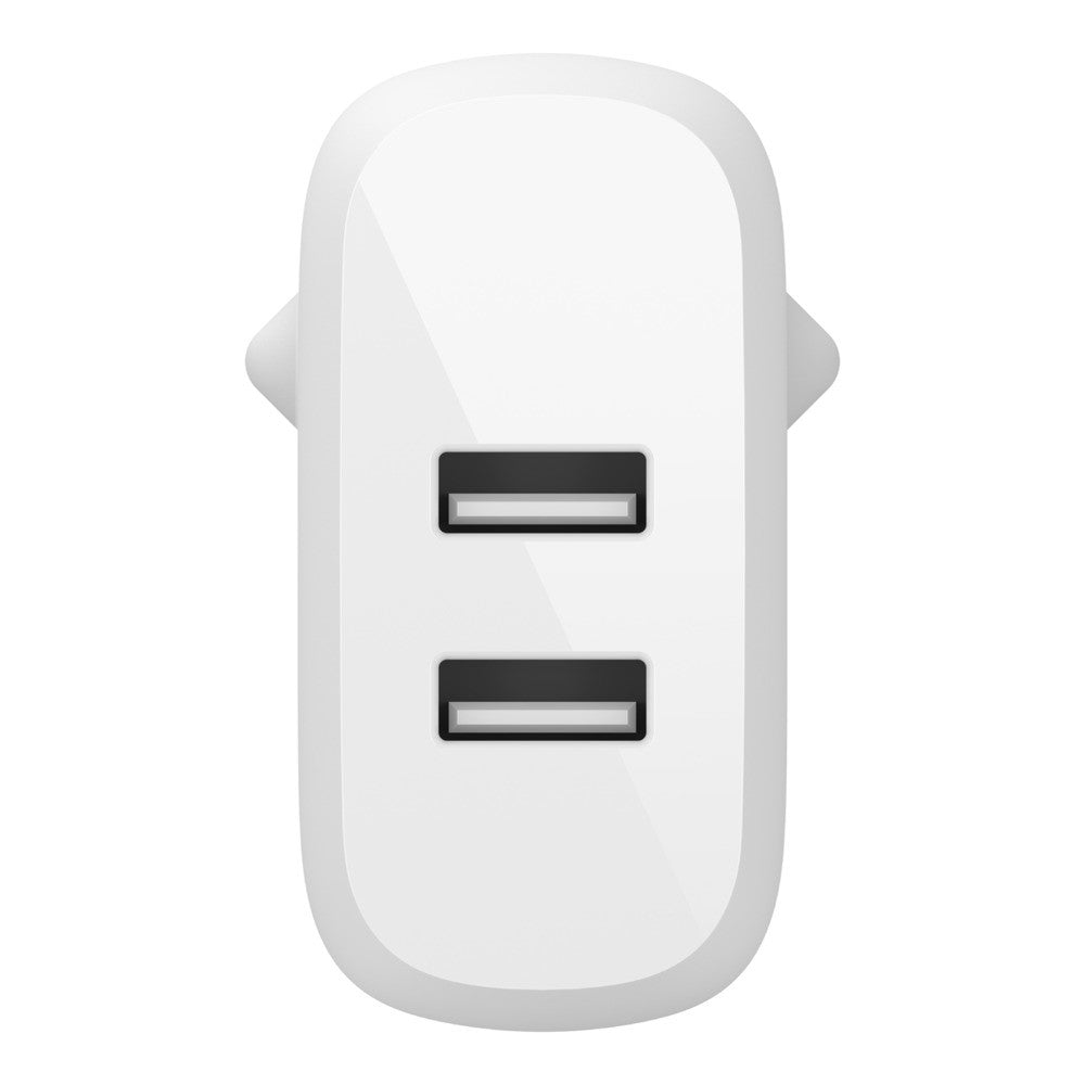 Įkroviklis Belkin Boost Charge Dual USB-A 24W + USB-A to Lightning kabelis baltas