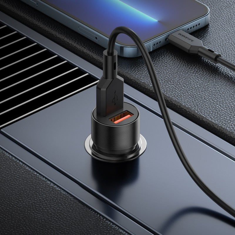 Automobilinis įkroviklis Borofone BZ19B 2xUSB-A QC3.0 36W mėlynas