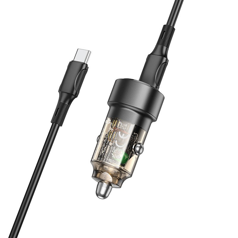 Automobilinis įkroviklis Borofone BZ20 PD20W+QC3.0 38W + Type-C juodas