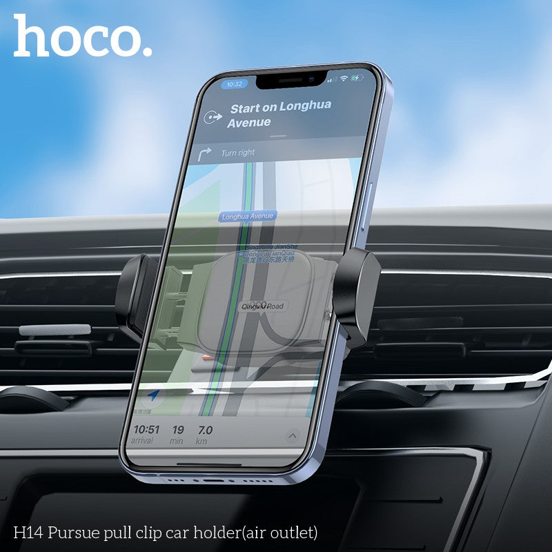 Automobilinis telefono laikiklis Hoco H14 tvirtinamas į ventiliacijos groteles, juodas
