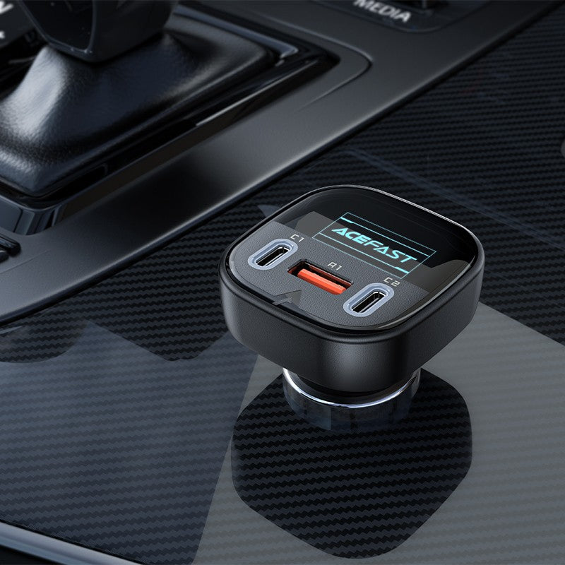 Automobilinis įkroviklis Acefast B5 101W 2xUSB-C/USB-A juodas