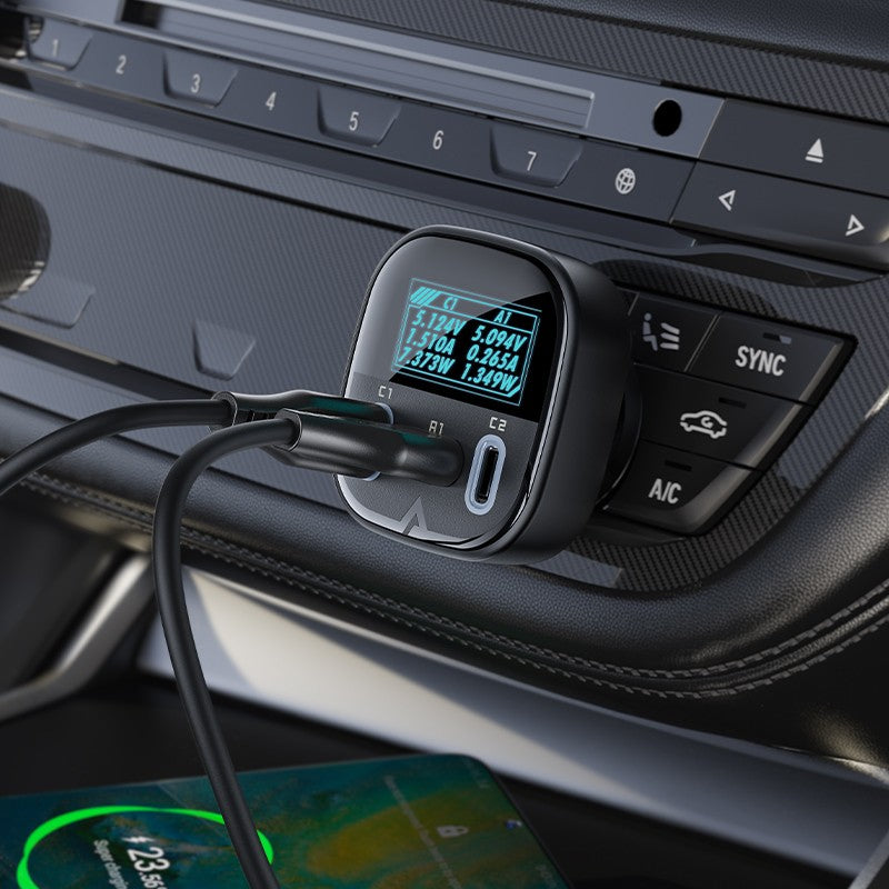 Automobilinis įkroviklis Acefast B5 101W 2xUSB-C/USB-A juodas