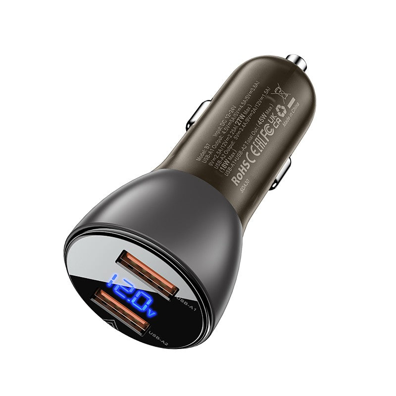 Automobilinis įkroviklis Acefast B7 45W 2xUSB-A juodas