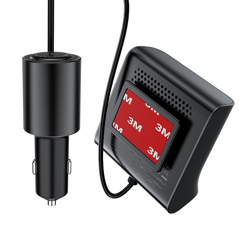 Automobilinis įkroviklis Acefast B8 90W Car HUB 3xUSB-A/Type-C juodas