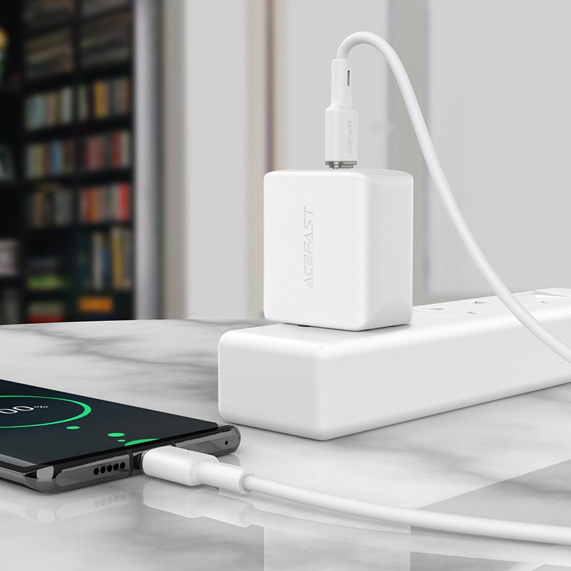 USB kabelis Acefast C2-03 60W USB-C to USB-C 1.2m baltas