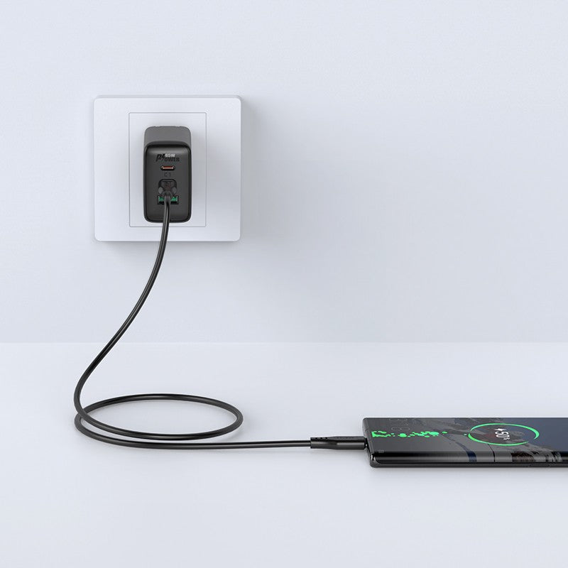 USB kabelis Acefast C3-03 60W USB-C to USB-C 1.2m juodas