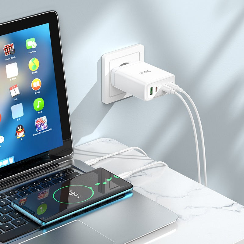 Įkroviklis Hoco N31 PD100W 3xType-C/1xUSB-A + Type-C baltas