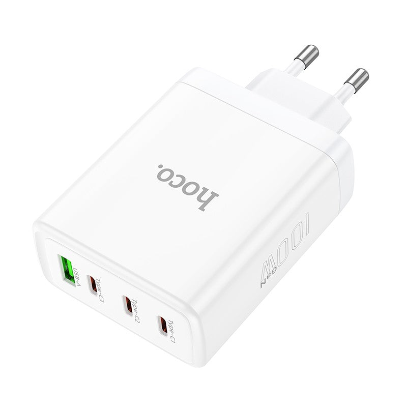 Įkroviklis Hoco N31 PD100W 3xType-C/1xUSB-A baltas