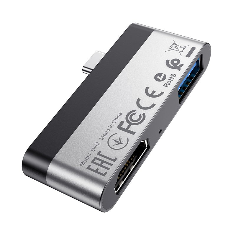 Adapteris Borofone DH2 Type-C to HDMI + USB3.0 pilkas