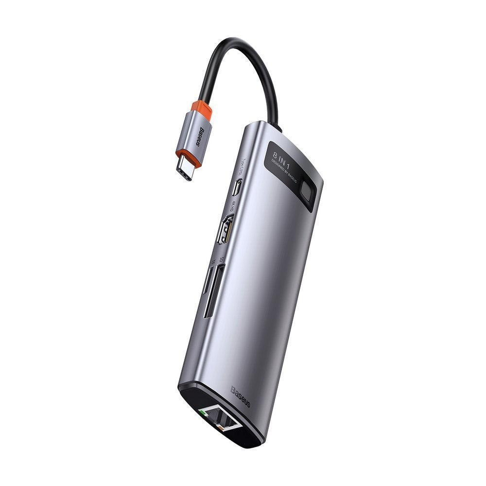 Adapteris Baseus Metal Gleam Series HUB Type-C to 3xUSB3.0 + HDMI + Type-C + RJ45 + SD/MicroSD CAHUB-CV0G