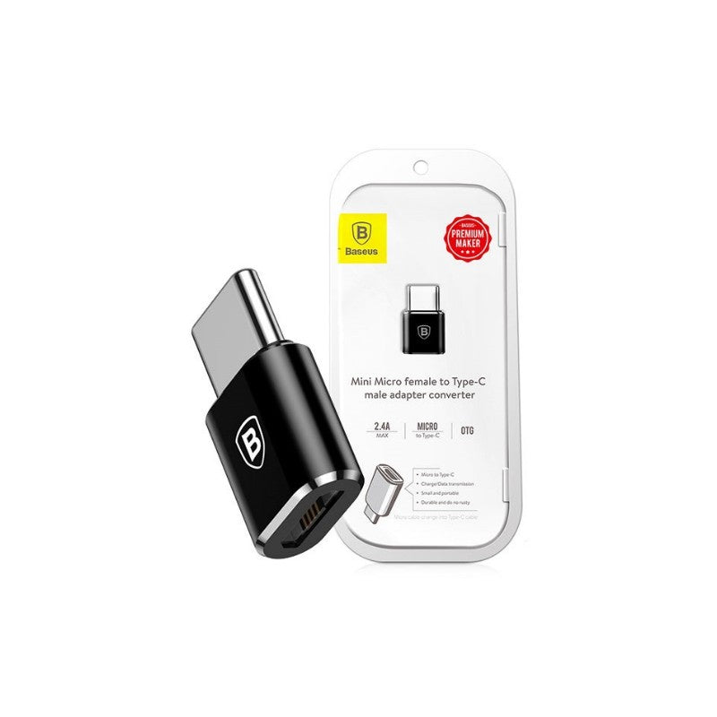 Adapteris Baseus MicroUSB to Type-C OTG juodas CAMOTG-01