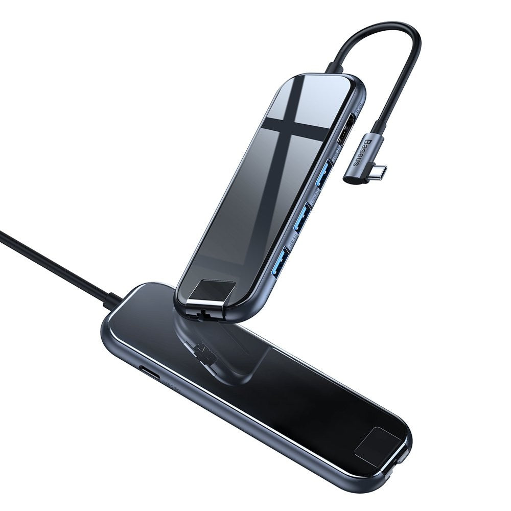 Adapteris Baseus Multi-Functional HUB Type-C to 3xUSB3.0 + HDMI + RJ45 + Type-C pilkas CAHUB-DZ0G