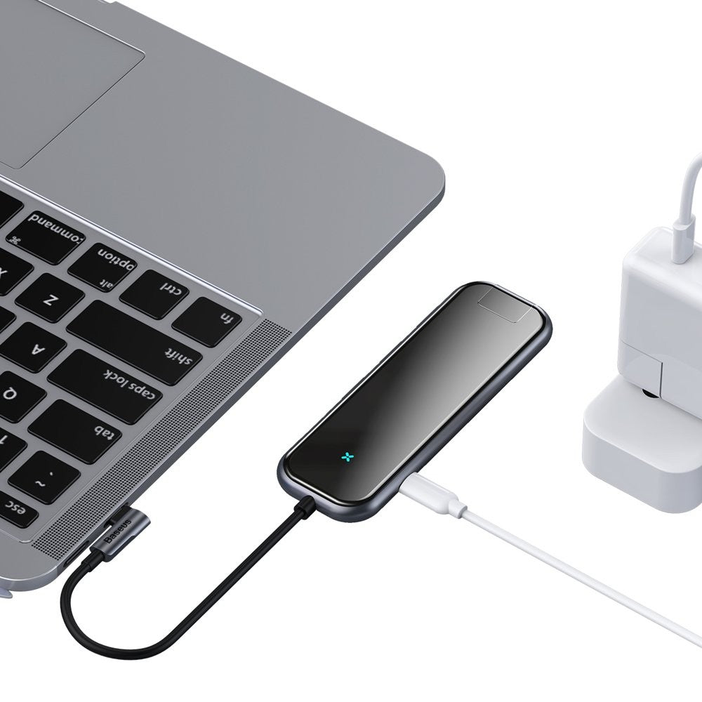 Adapteris Baseus Multi-Functional HUB Type-C to 3xUSB3.0 + HDMI + RJ45 + Type-C pilkas CAHUB-DZ0G