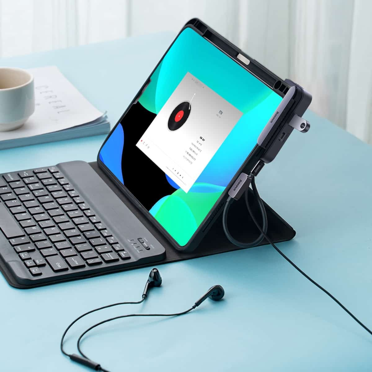 Adapteris Baseus PadJoy HUB Type-C to USB3.0 + HDMI + Type-C pilkas WKWJ000013