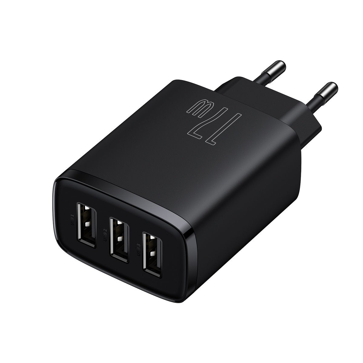 Įkroviklis Baseus Compact Charger 3U 17W 3xUSB juodas CCXJ020101