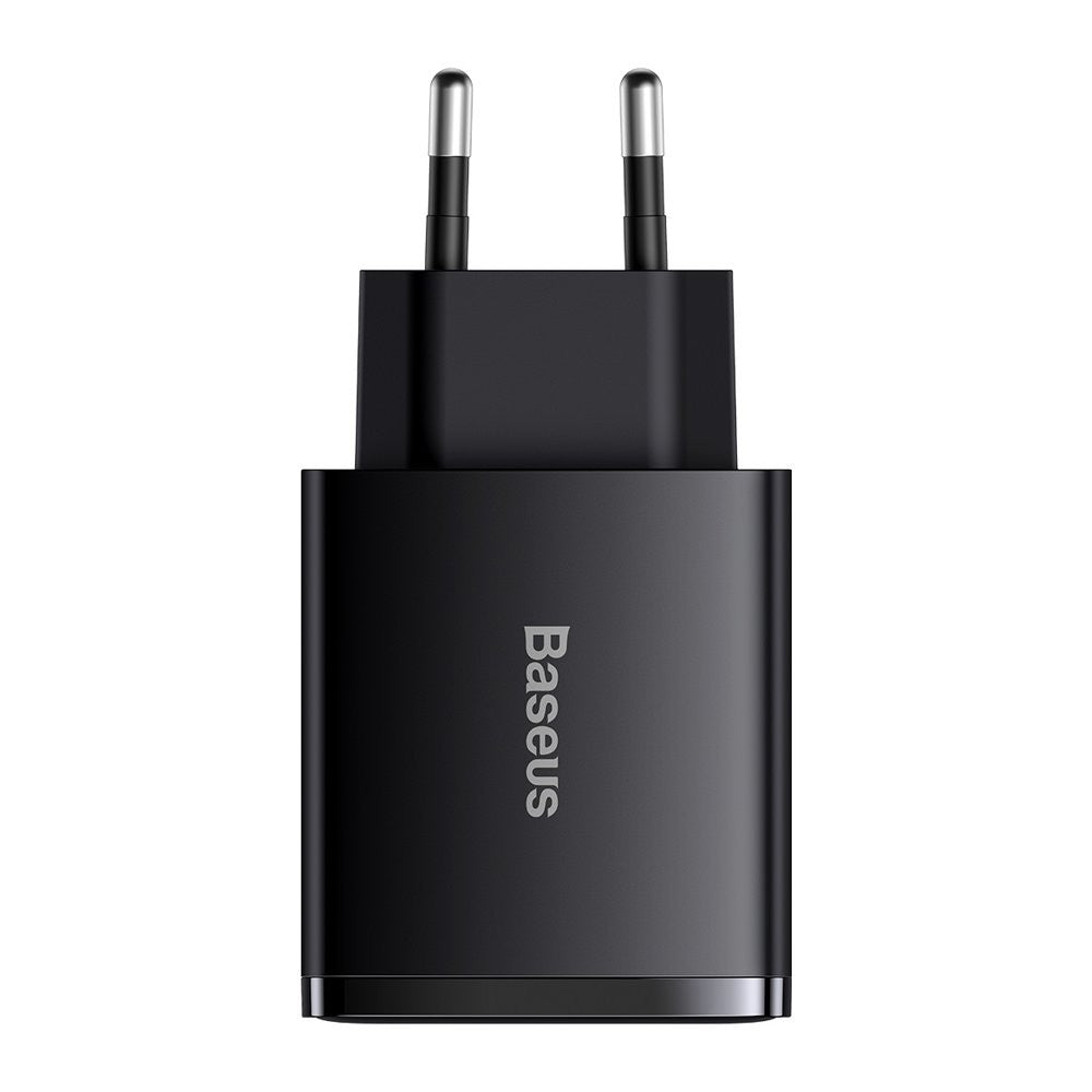 Įkroviklis Baseus Compact Quick Charger 2xUSB/Type-C 30W juodas CCXJ-E01