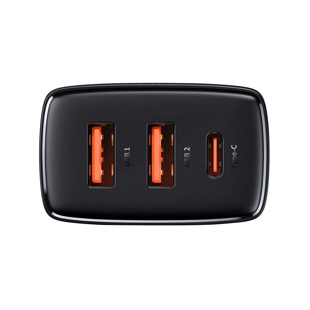 Įkroviklis Baseus Compact Quick Charger 2xUSB/Type-C 30W juodas CCXJ-E01
