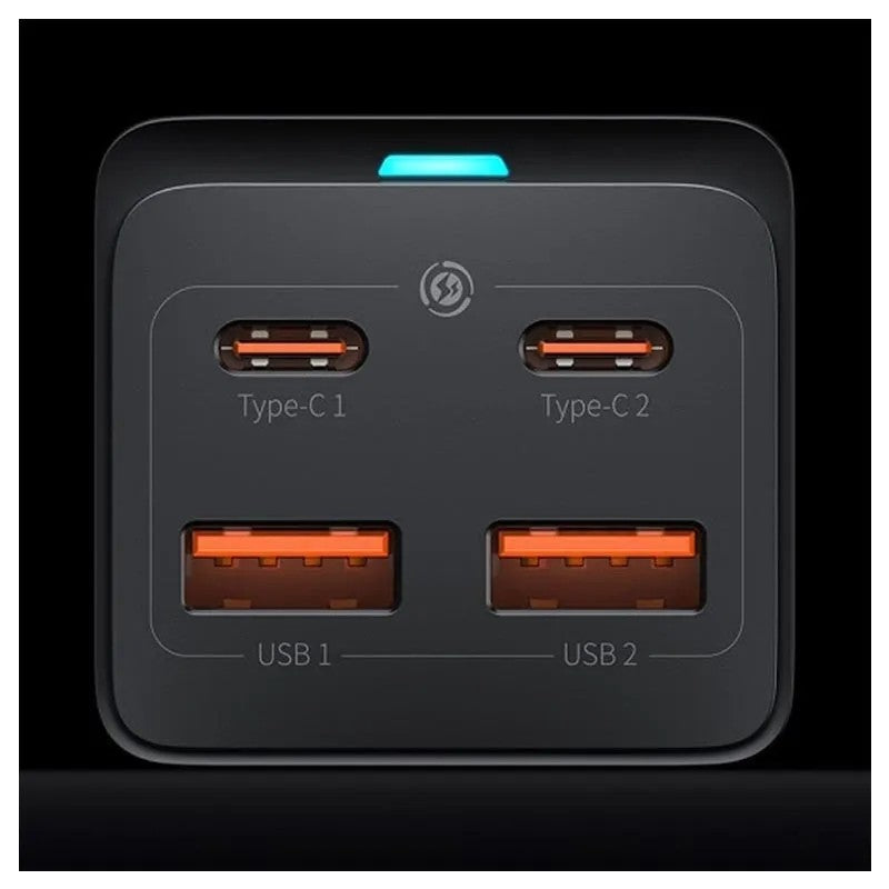 Įkroviklis Baseus GaN3 Pro 2xType-C/2xUSB 100W juodas CCGP000101