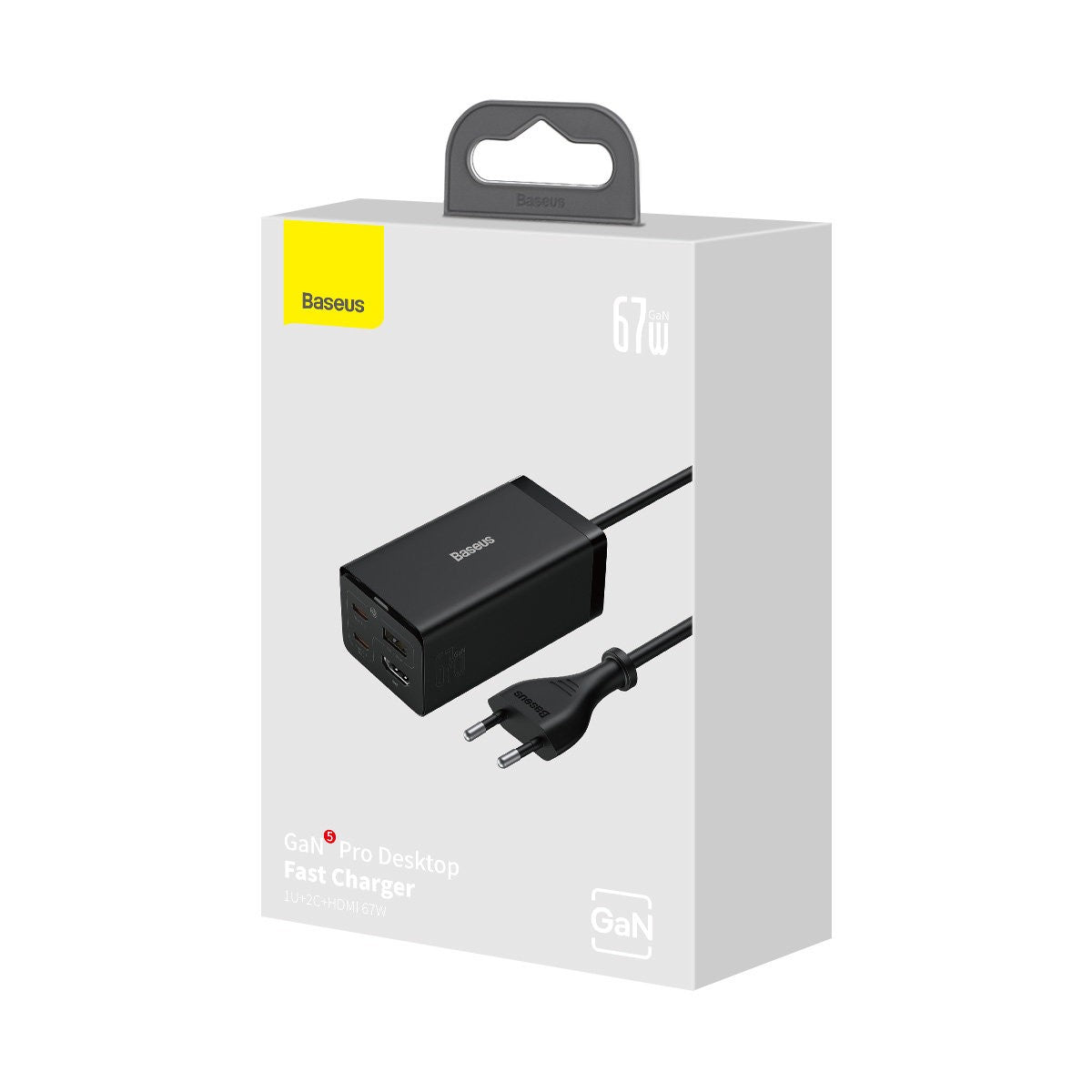 Įkroviklis Baseus GaN5 Pro 2xType-C/USB/HDMI 67W juodas CCGP110201