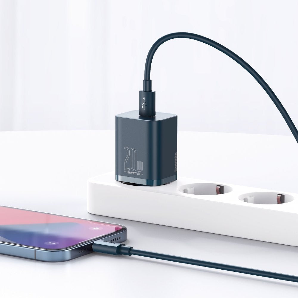 Įkroviklis Baseus Super Si 20W mėlynas CCSUP-B03