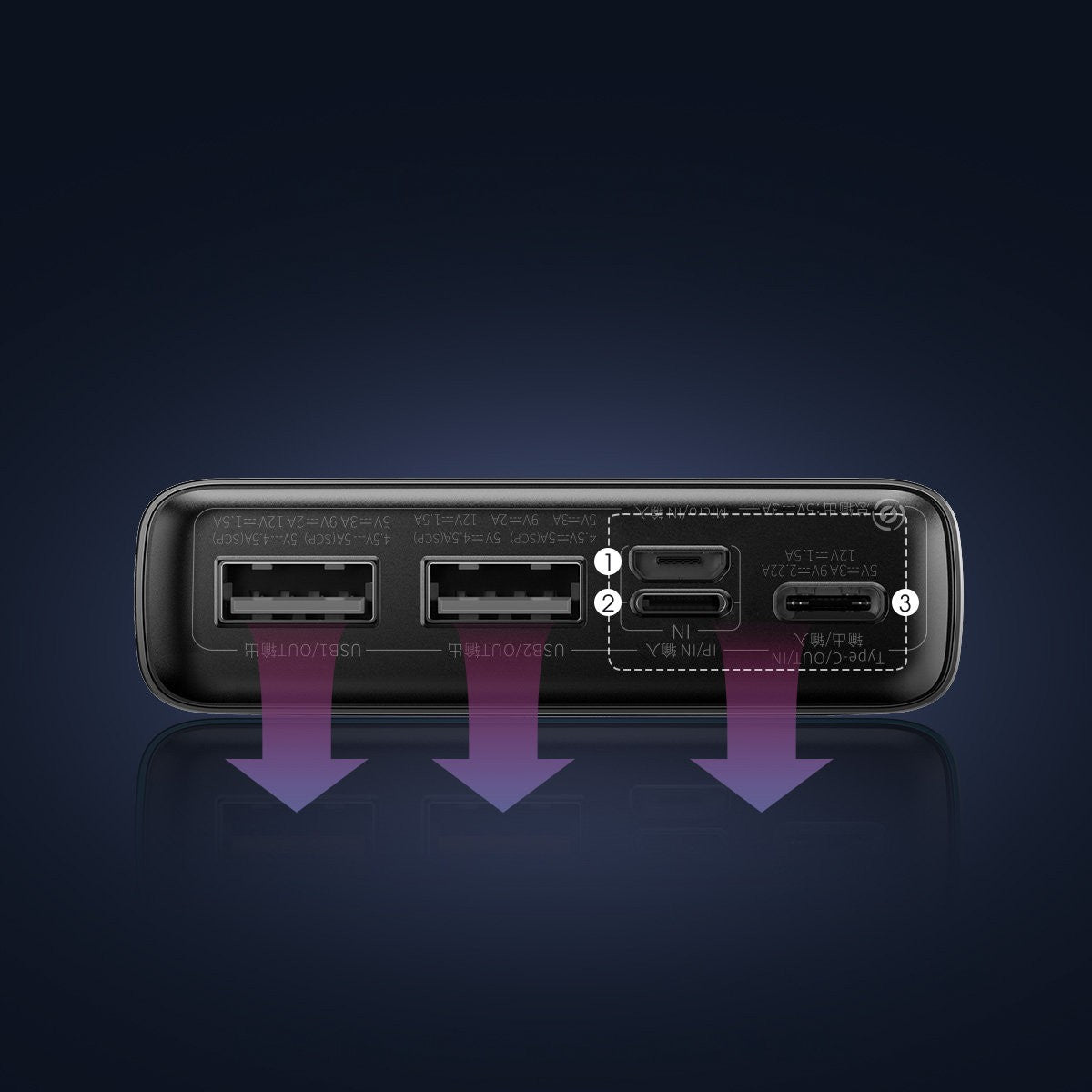 Išorinė baterija Power Bank Baseus Adaman 22.5W 20000mAh + Type-C 0.3m juoda PPAD070101