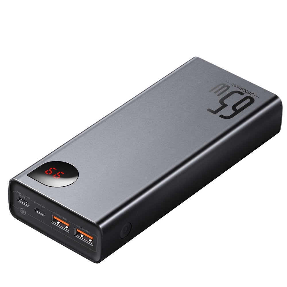 Išorinė baterija Power Bank Baseus Adaman 65W 20000mAh + Type-C 0.3m juoda PPIMDA-D01