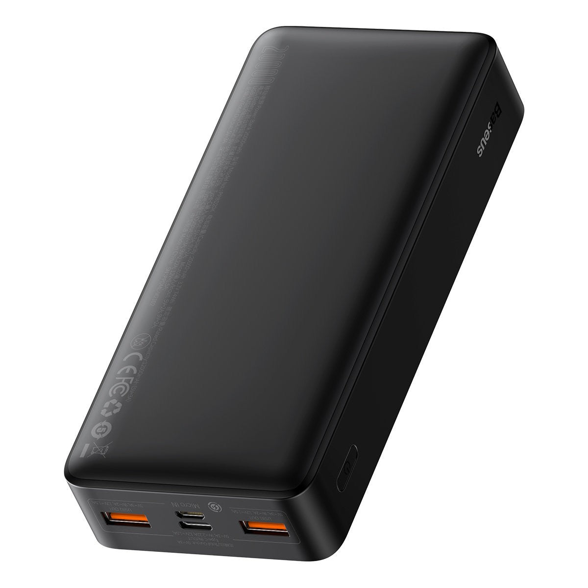 Išorinė baterija Power Bank Baseus Bipow 20W 20000mAh + MicroUSB 0.25m juoda PPBD050501