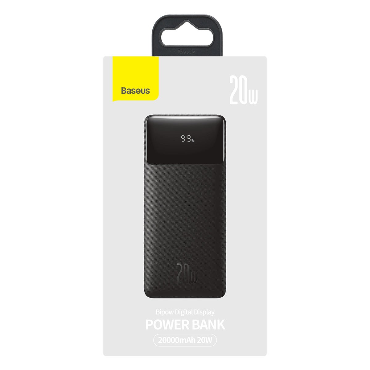 Išorinė baterija Power Bank Baseus Bipow 20W 20000mAh + MicroUSB 0.25m juoda PPBD050501