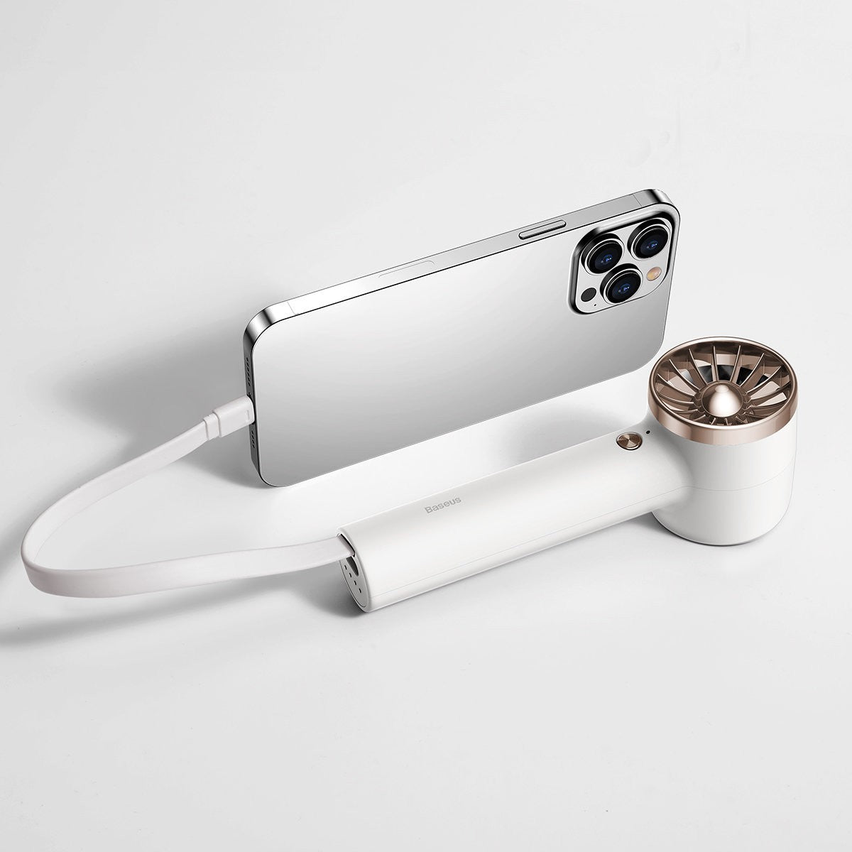 Stalinis ventiliatorius Baseus Flyer Turbine 4000mAh + Lightning 0.2m baltas ACFX010002