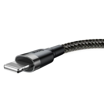 USB kabelis Baseus Cafule USB-A to Lightning 1.5A 2.0m pilkas-juodas CALKLF-CG1