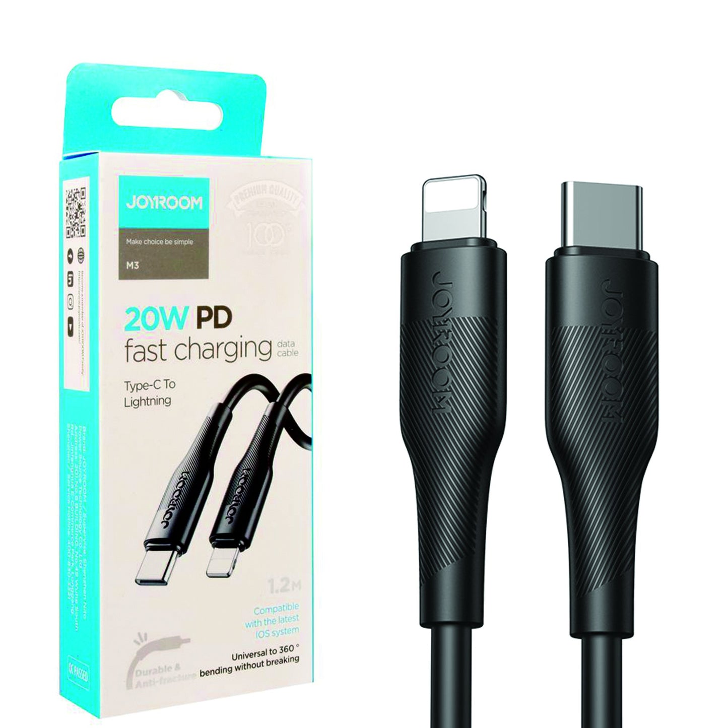 USB kabelis Joyroom S-1224M3 Type-C to Lightning 20W 1.2m juodas