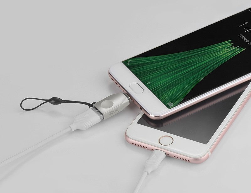 Adapteris Hoco UA10 MicroUSB to USB-A pilkas