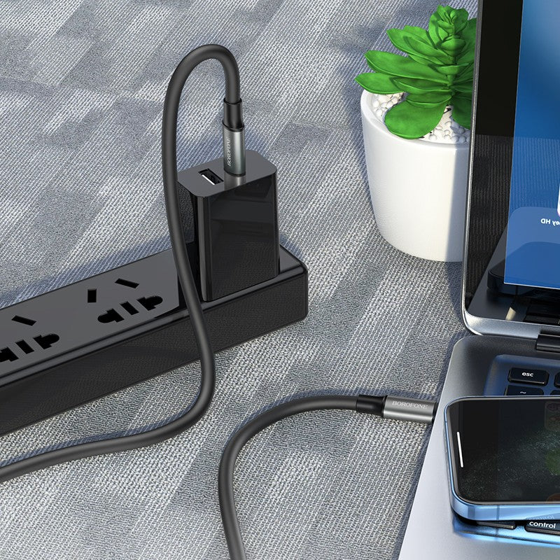 USB kabelis Borofone BX82 60W Type-C to Type-C 1.0m juodas