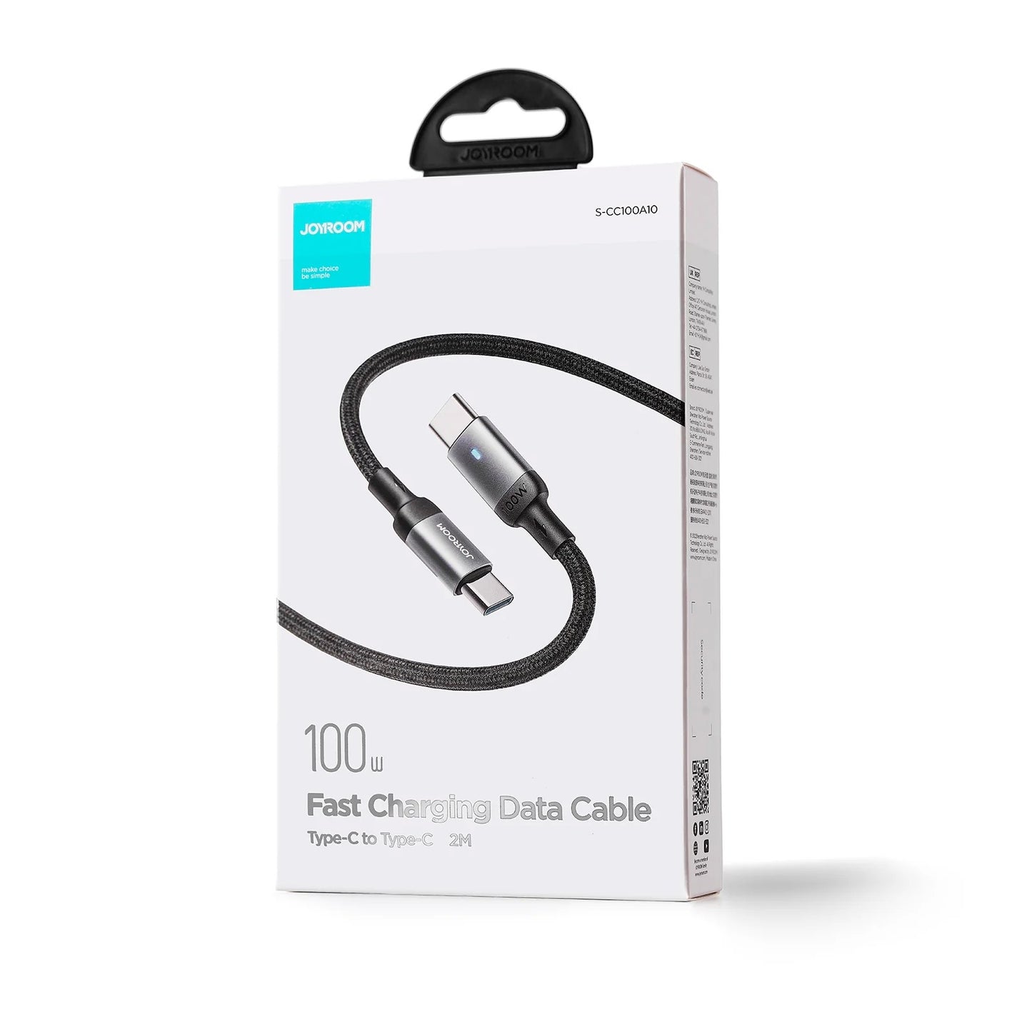 USB kabelis Joyroom S-CC100A10 Type-C to Type-C 100W 2.0m juodas