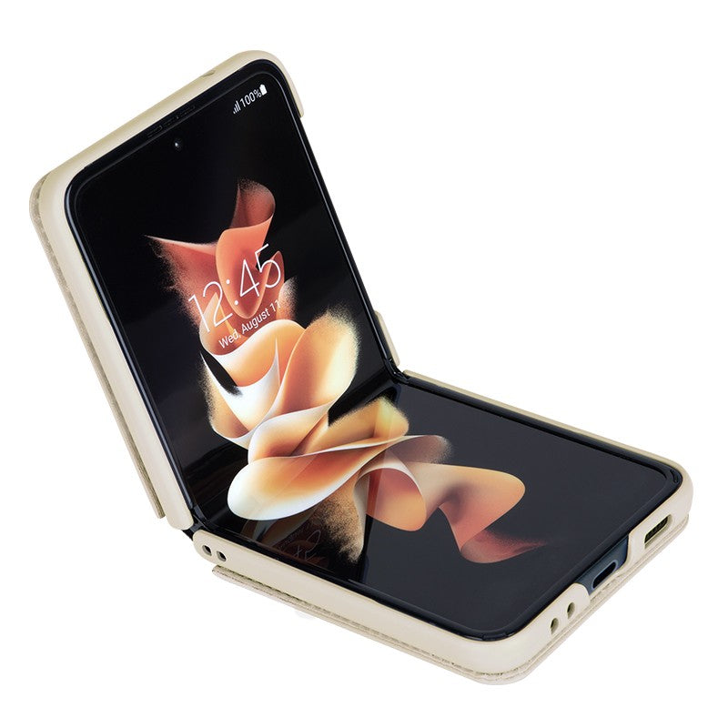 Dėklas Nillkin Qin Leather (Plain Leather) Samsung F721 Z Flip4 5G auksinis