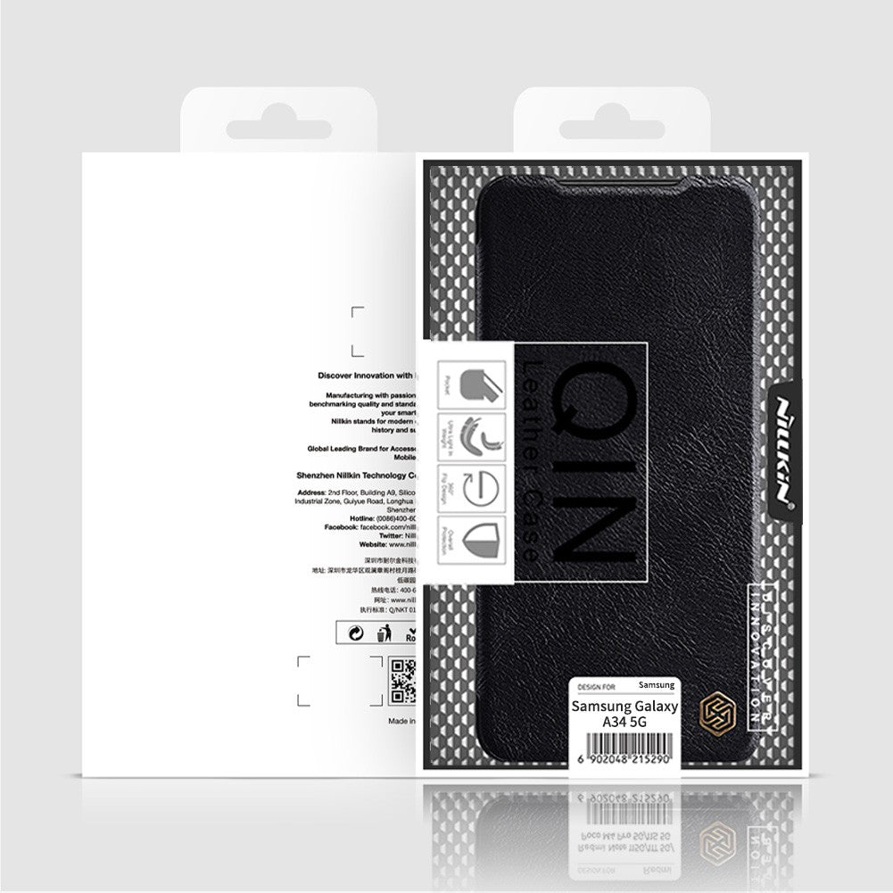 Dėklas Nillkin Qin Leather Samsung A346 A34 5G juodas