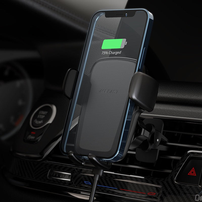 Įkroviklis-laikiklis automobilinis Acefast D1 15W juodas