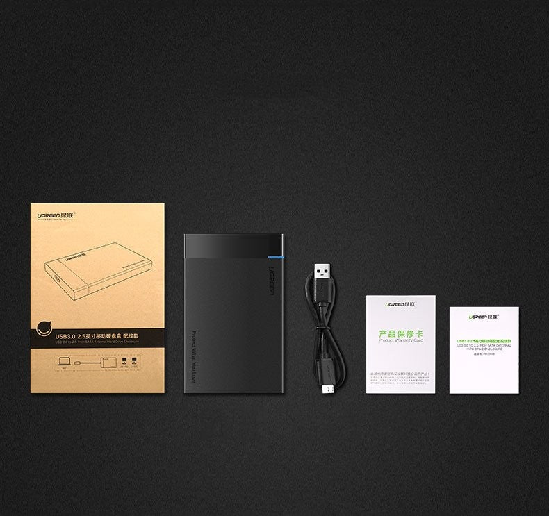 2.5" HDD SSD adapteris Ugreen US221 + 0.5m cable juodas