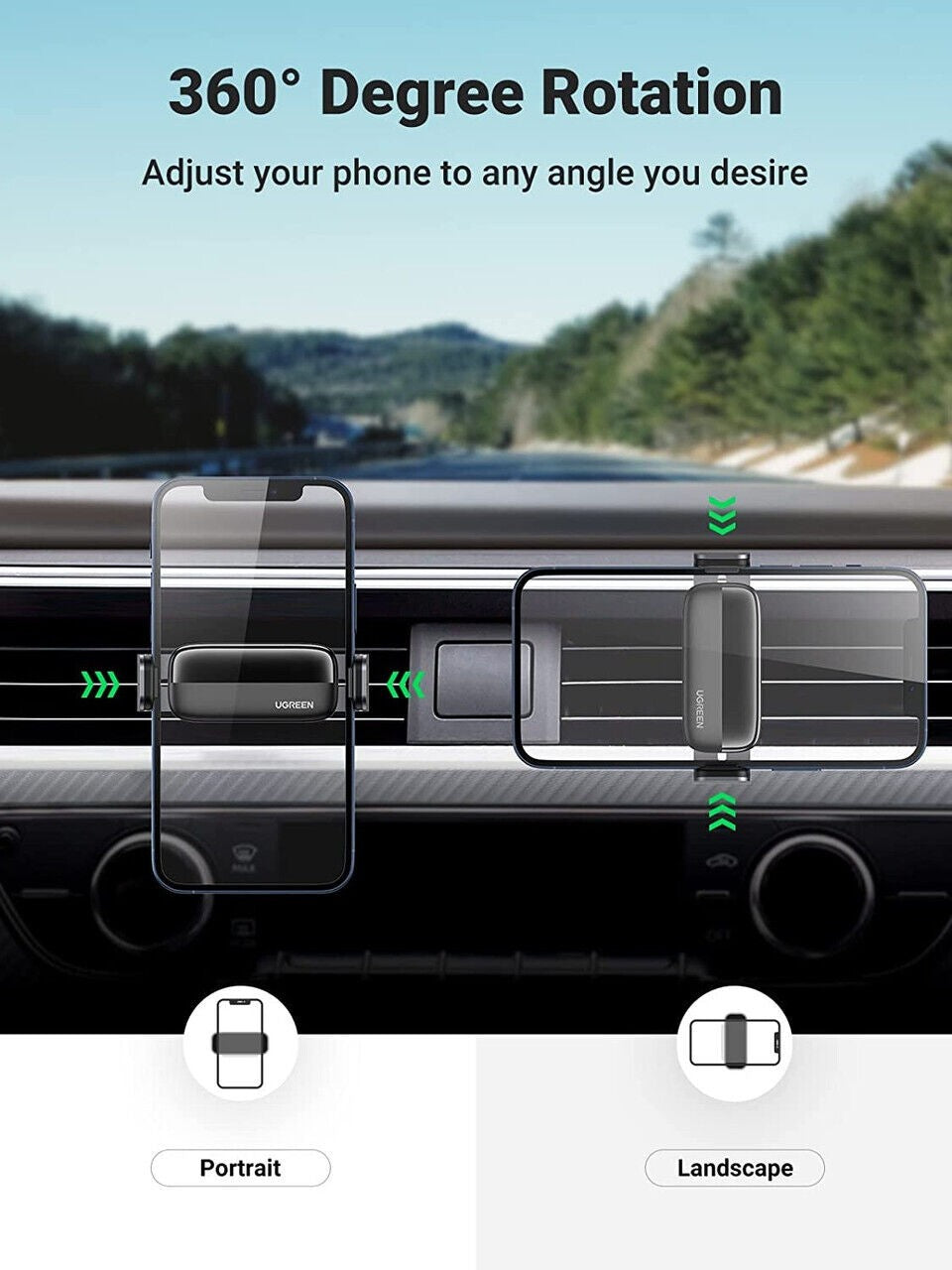 Automobilinis telefono laikiklis Ugreen LP120 juodas