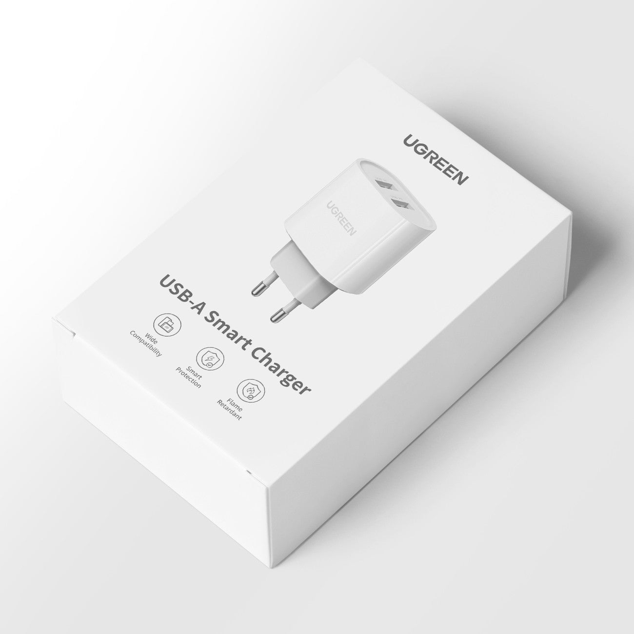 Įkroviklis Ugreen CD104 2xUSB-A 2.4A baltas