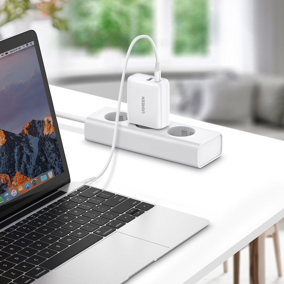 Įkroviklis Ugreen CD170 USB-C/USB-A 36W baltas
