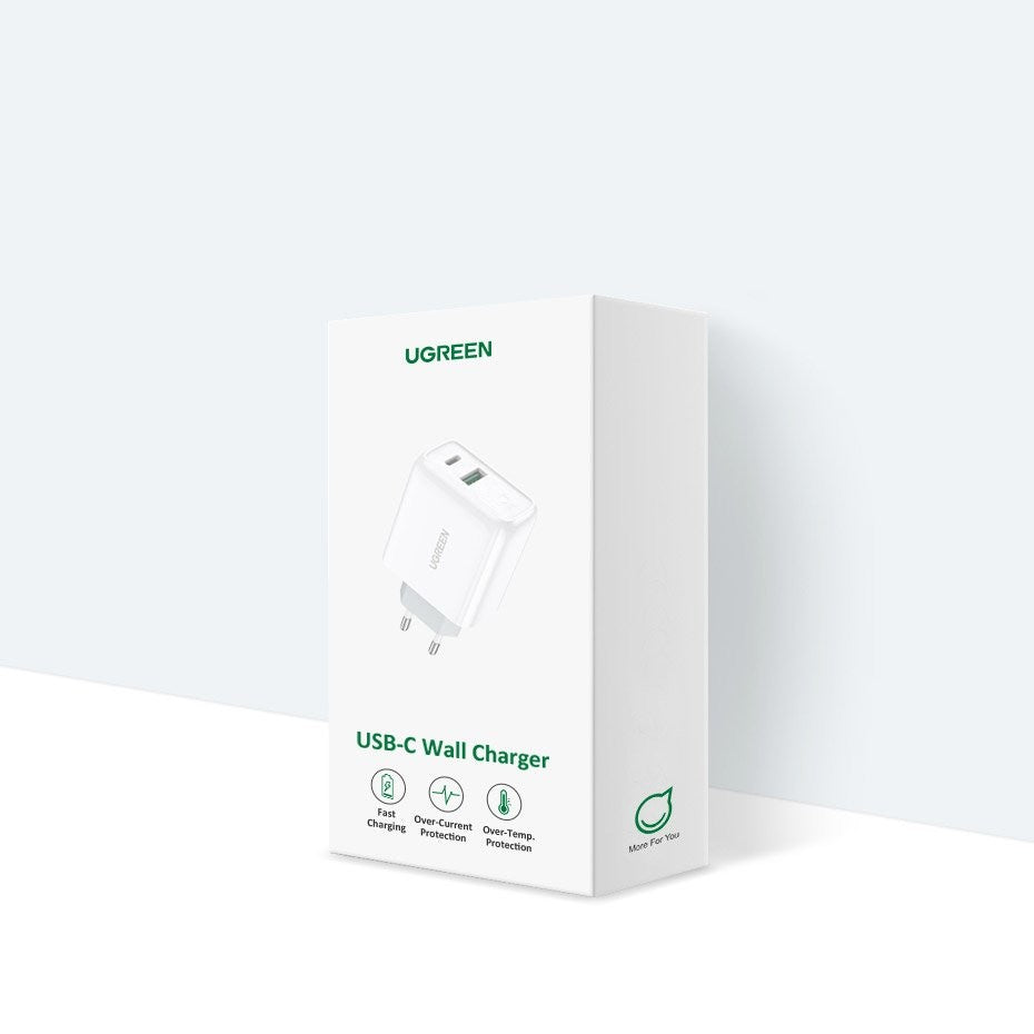 Įkroviklis Ugreen CD170 USB-C/USB-A 36W baltas