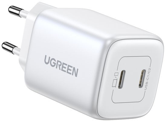 Įkroviklis Ugreen CD294 Nexode GaN 2xUSB-C 45W baltas