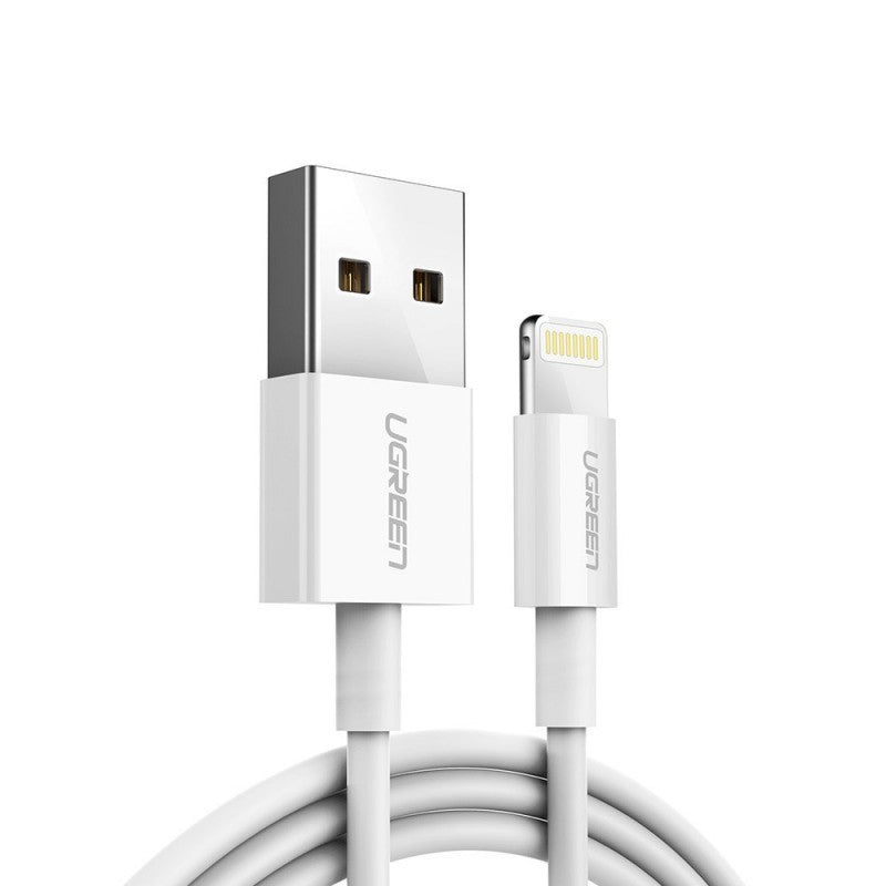 USB kabelis Ugreen US155 MFi USB to Lightning 2.4A 1.0m baltas
