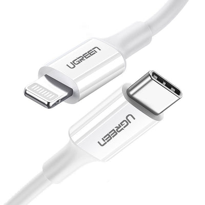 USB kabelis Ugreen US171 MFi USB-C to Lightning 3A 2.0m baltas