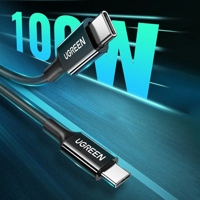 USB kabelis Ugreen US300 USB-C to USB-C 5A 100W 1.5m baltas