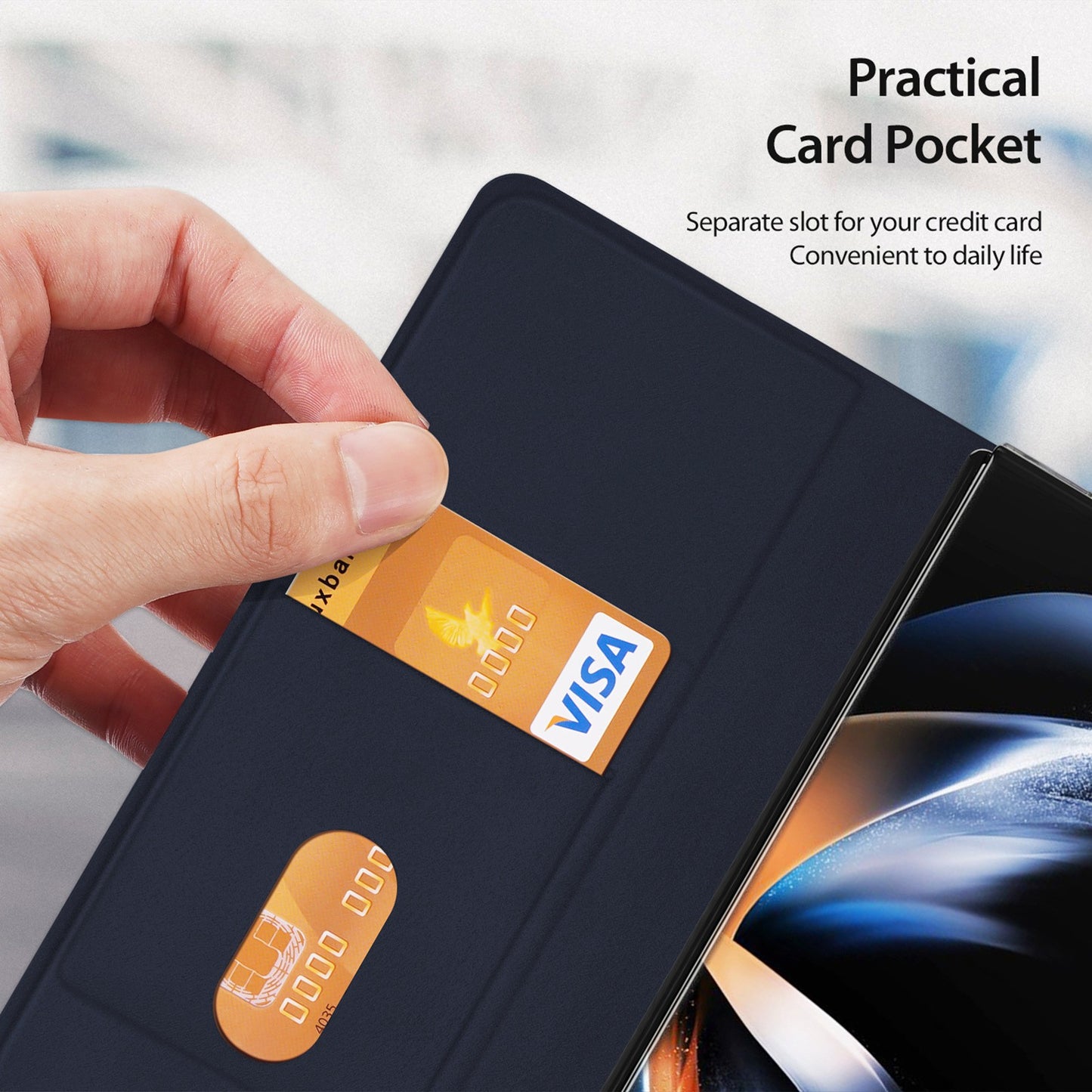 Dėklas Dux Ducis Bril Samsung F946 Z Fold5 5G mėlynas