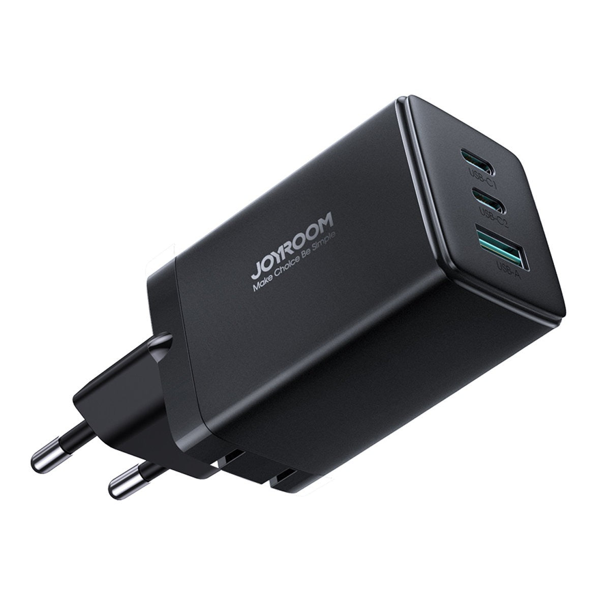 Įkroviklis Joyroom GaN JR-TCG01 2xUSB-C/USB-A 65W + USB-C cable 1.2m juodas