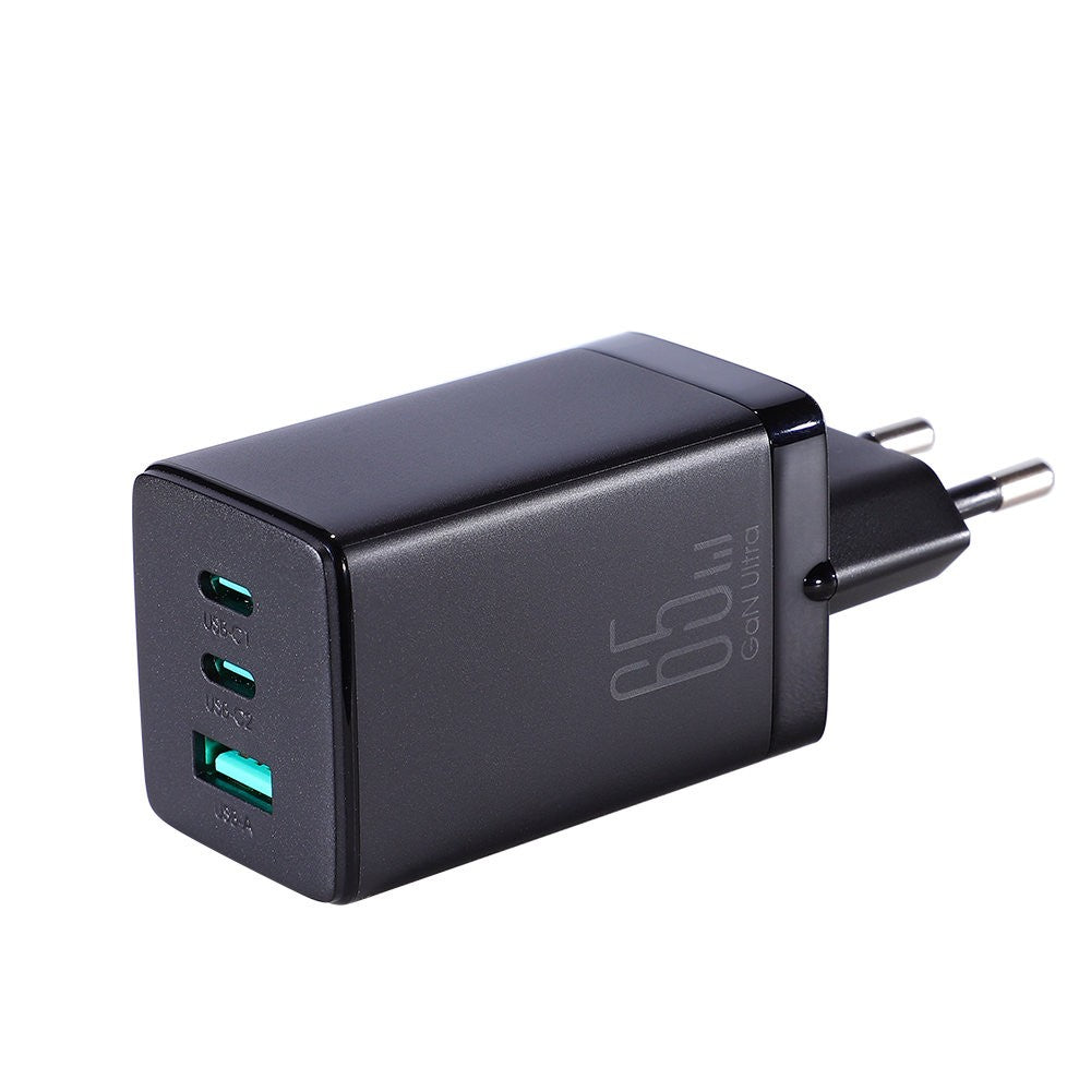 Įkroviklis Joyroom GaN JR-TCG01 2xUSB-C/USB-A 65W + USB-C cable 1.2m juodas