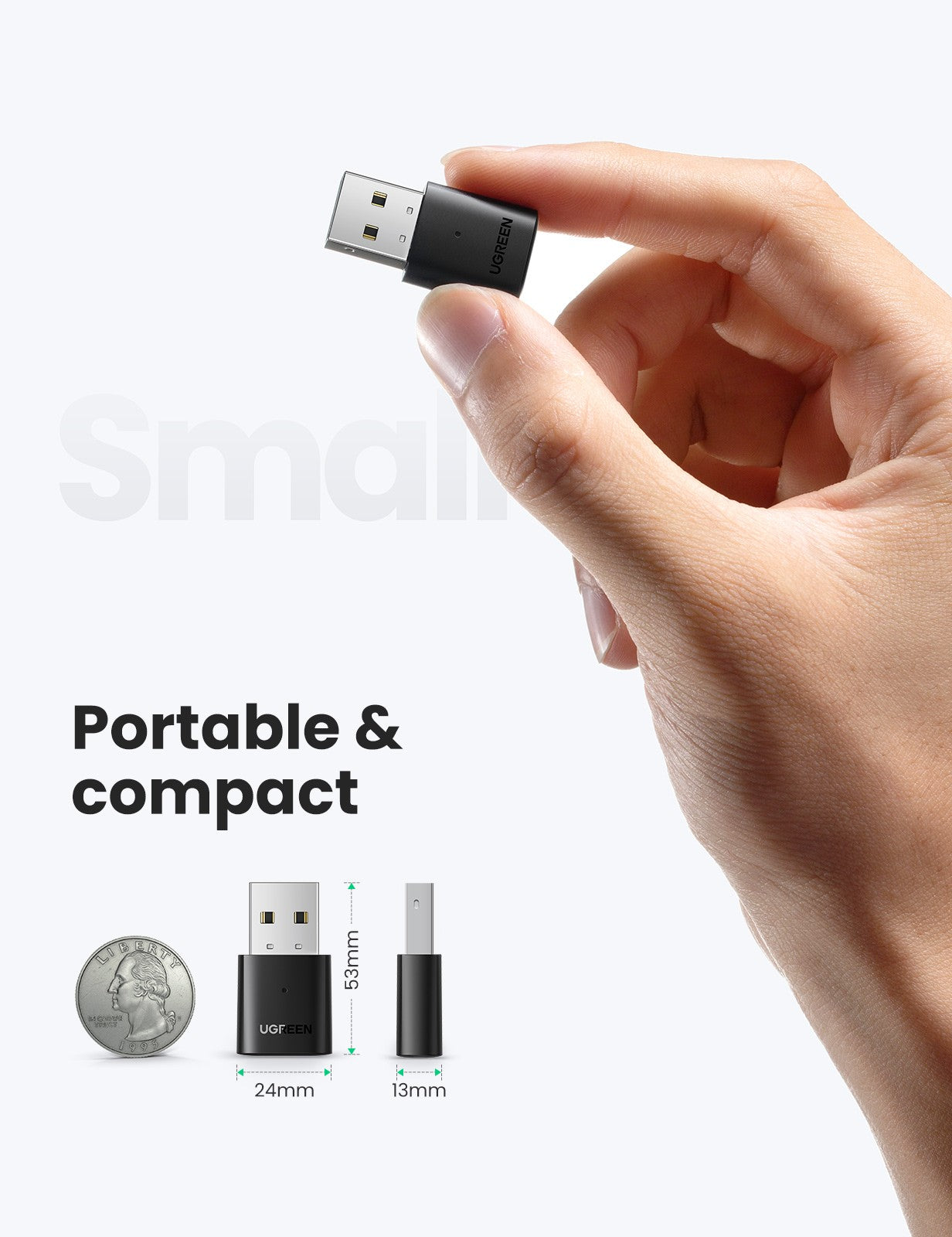 Bluetooth adapteris Ugreen CM390 Bluetooth 5.0 juodas